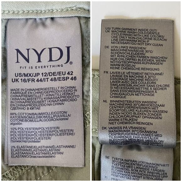 NYDJ Mia Palazzo Ankle Jeans High Waist Flare in Juniper Green Size 12 $109 NWT - Picture 8 of 12